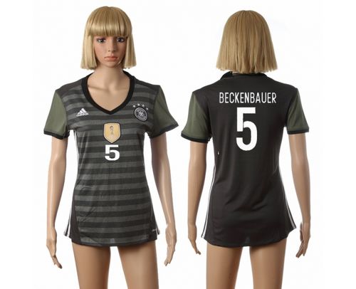Women's Germany #5 Beckenbauer Away Soccer Country Jersey