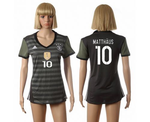 Women's Germany #10 Matthaus Away Soccer Country Jersey