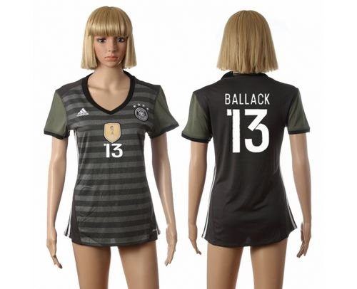 Women's Germany #13 Ballack Away Soccer Country Jersey