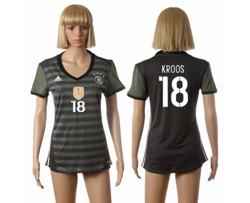 Women's Germany #18 Kroos Away Soccer Country Jersey