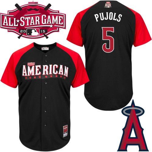 Angels of Anaheim #5 Albert Pujols Black 2015 All Star American League Stitched MLB Jersey