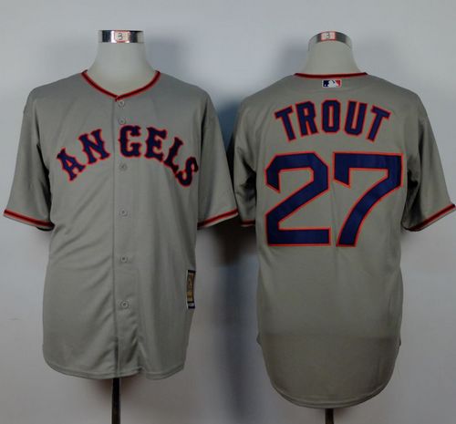 Angels of Anaheim #27 Mike Trout Grey 1965 Turn Back The Clock Stitched MLB Jersey