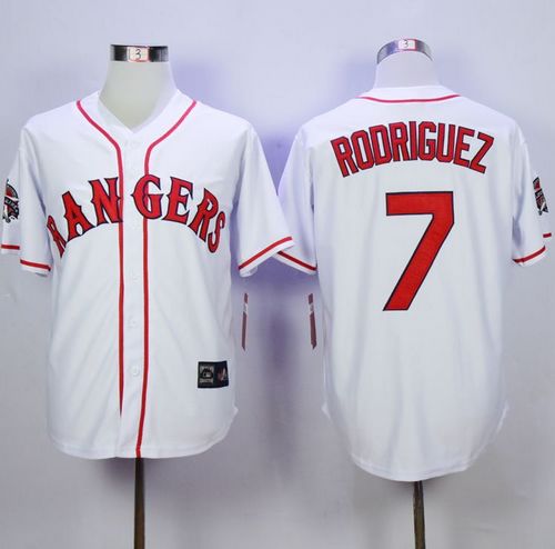 Angels of Anaheim #7 Ivan Rodriguez White 1995 Game Worn and Signed Stitched MLB Jersey