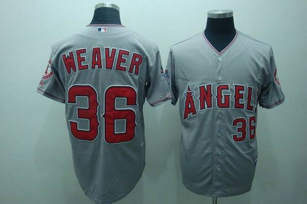 Angels of Anaheim #36 Weaver Jered Grey Cool Base 2010 All Star Patch Stitched MLB Jersey