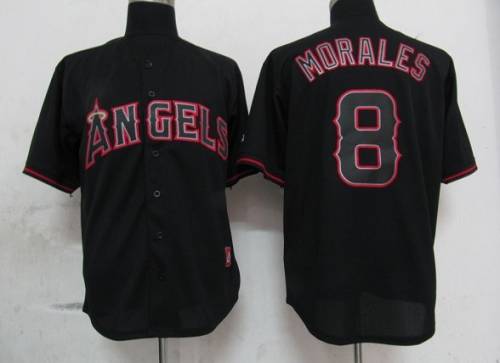 Angels of Anaheim #8 Kendrys Morales Black Fashion Stitched MLB Jersey