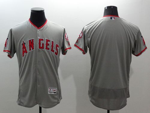 Angels of Anaheim Blank Grey Flexbase Authentic Collection Stitched MLB Jersey