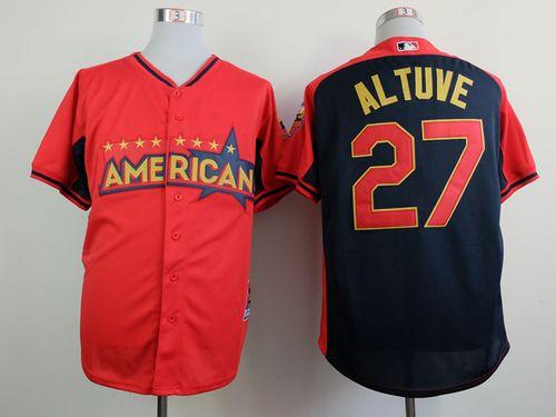 Astros #27 Jose Altuve Red/Navy American League 2014 All Star BP Stitched MLB Jersey