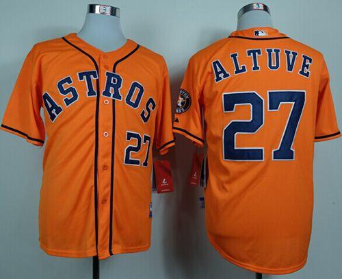 Astros #27 Jose Altuve Orange Cool Base Stitched MLB Jersey