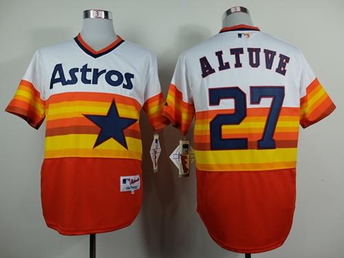 Astros #27 Jose Altuve White/Orange 1979 Turn Back The Clock Stitched MLB Jersey