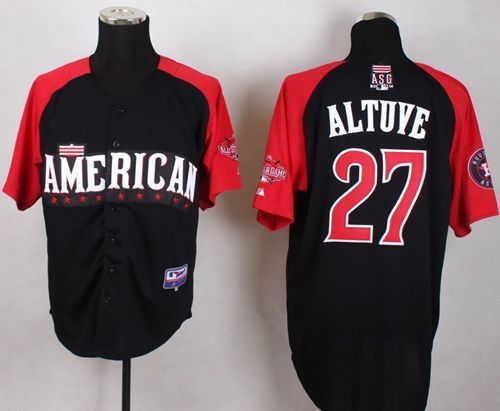 Astros #27 Jose Altuve Black 2015 All Star American League Stitched MLB Jersey