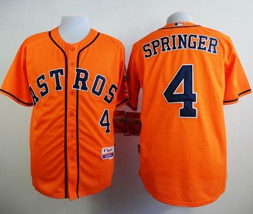 Astros #4 George Springer Orange Cool Base Stitched MLB Jersey
