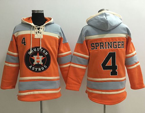 Astros #4 George Springer Orange Sawyer Hooded Sweatshirt MLB Hoodie