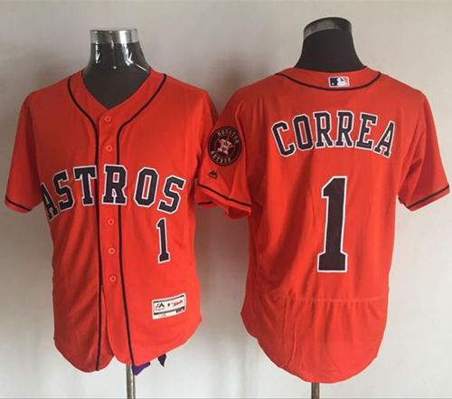 Astros #1 Carlos Correa Orange Flexbase Authentic Collection Stitched MLB Jersey