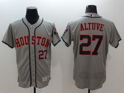 Astros #27 Jose Altuve Grey Flexbase Authentic Collection Stitched MLB Jersey