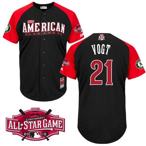 Athletics #21 Stephen Vogt Black 2015 All Star American League Stitched MLB Jersey