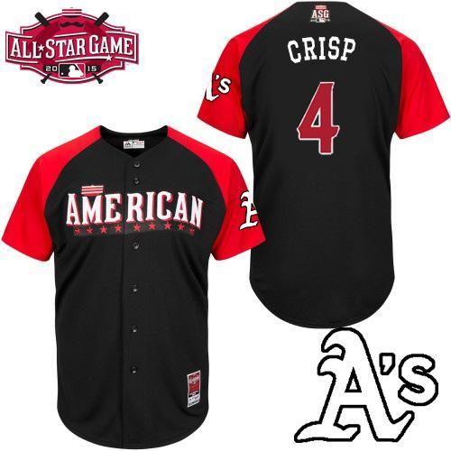 Athletics #4 Coco Crisp Black 2015 All Star American League Stitched MLB Jersey