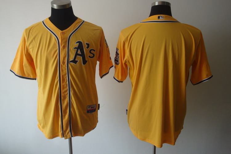 Athletics Blank Yellow Cool Base Stitched MLB Jersey