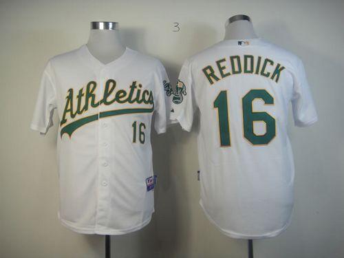 Athletics #16 Josh Reddick White Cool Base Stitched MLB Jersey