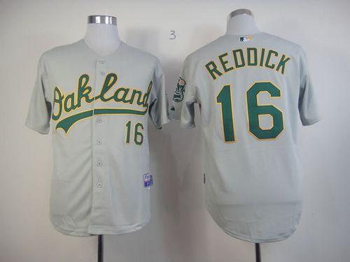 Athletics #16 Josh Reddick Grey Cool Base Stitched MLB Jersey