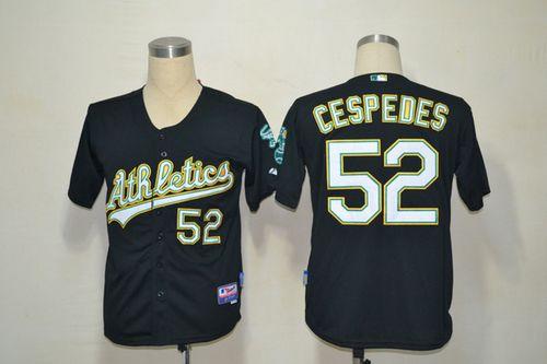 Athletics #52 Yoenis Cespedes Black Cool Base Stitched MLB Jersey