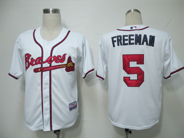 Braves #5 Freddie Freeman White Cool Base Stitched MLB Jersey