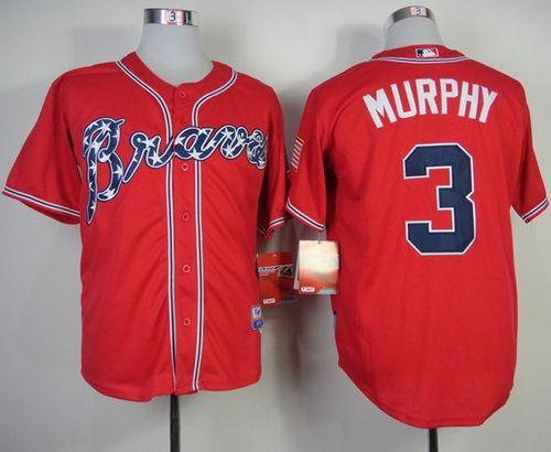 Braves #3 Dale Murphy Red Cool Base Stitched MLB Jersey