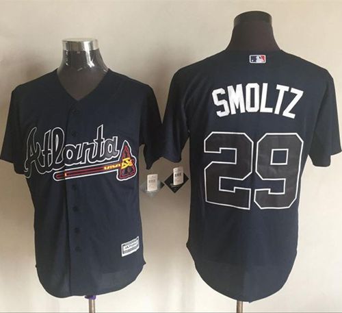 Braves #29 John Smoltz Blue New Cool Base Stitched MLB Jersey