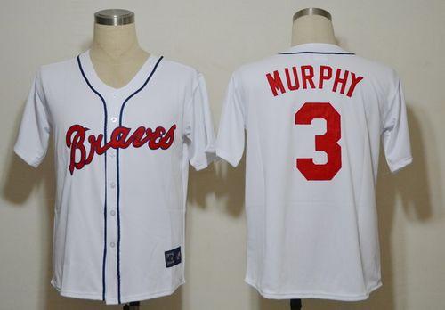 Mitchell And Ness Braves #3 Dale Murphy White Stitched Throwback MLB Jersey