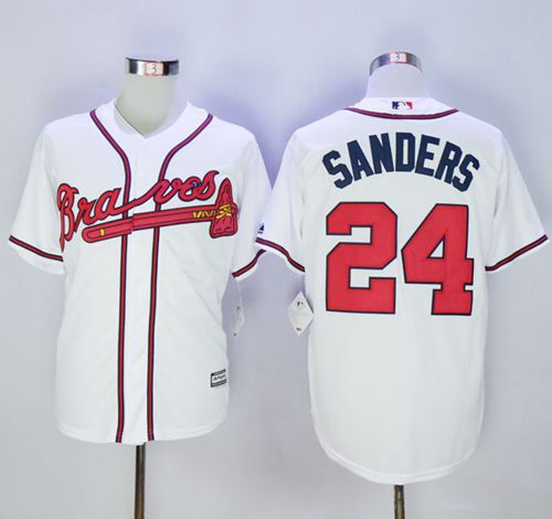 Braves #24 Deion Sanders White New Cool Base Stitched MLB Jersey