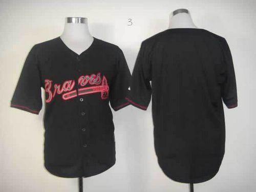 Braves Blank Black Fashion Stitched MLB Jersey