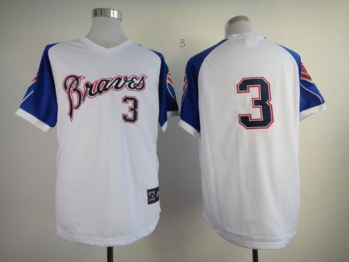 Braves #3 Dale Murphy White 1974 Throwback Stitched MLB Jersey