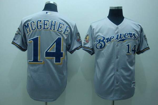 Brewers #14 Casey McGehee Stitched Grey Cool Base MLB Jersey