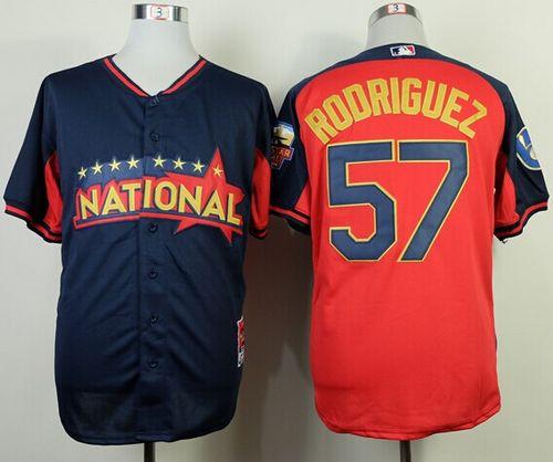 Brewers #57 Francisco Rodriguez Navy/Red National League 2014 All Star BP Stitched MLB Jersey
