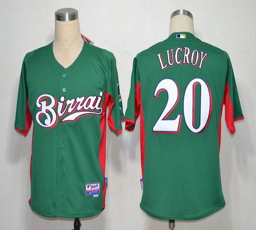 Brewers #20 Jonathan Lucroy Green Birrai Cool Base Stitched MLB Jersey
