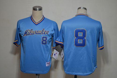 Brewers #8 Ryan Braun Blue 1982 Turn Back The Clock Stitched MLB Jersey