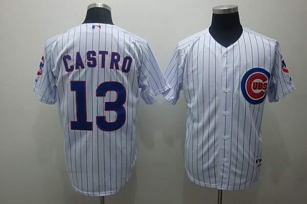 Cubs #13 Starlin Castro Stitched White MLB Jersey