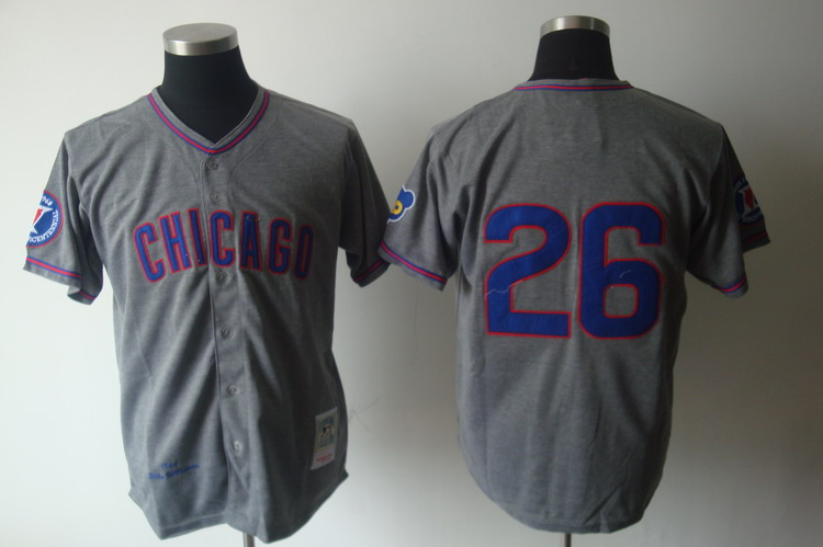 Mitchell And Ness 1968 Cubs #26 Billy Williams Grey Stitched Throwback MLB Jersey