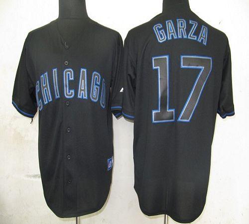 Cubs #17 Matt Garza Black Fashion Stitched MLB Jersey