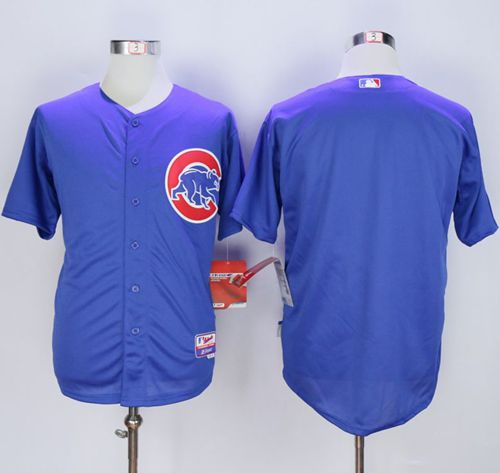 Cubs Blank Blue Cool Base Stitched MLB Jersey