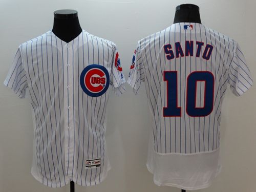 Cubs #10 Ron Santo White Flexbase Authentic Collection Stitched MLB Jersey