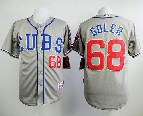 Cubs #68 Jorge Soler Grey Alternate Road Cool Base Stitched MLB Jersey