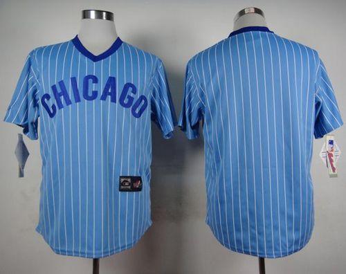 Cubs Blank Blue(White Strip) Cooperstown Throwback Stitched MLB Jersey