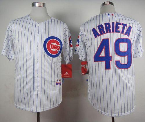 Cubs #49 Jake Arrieta White Home Cool Base Stitched MLB Jersey