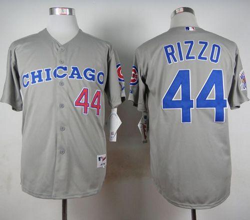 Cubs #44 Anthony Rizzo Grey 1990 Turn Back The Clock Stitched MLB Jersey