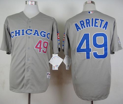 Cubs #49 Jake Arrieta Grey 1990 Turn Back The Clock Stitched MLB Jersey