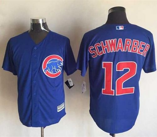 Cubs #12 Kyle Schwarber Blue New Cool Base Stitched MLB Jersey