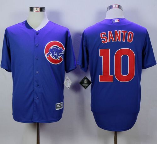 Cubs #10 Ron Santo Blue New Cool Base Stitched MLB Jersey