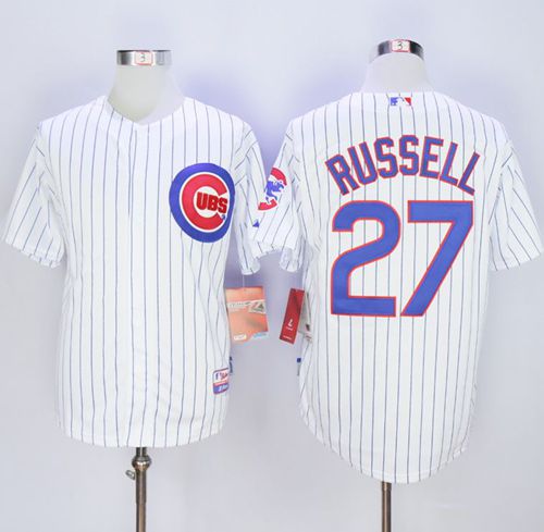 Cubs #27 Addison Russell White Home Cool Base Stitched MLB Jersey