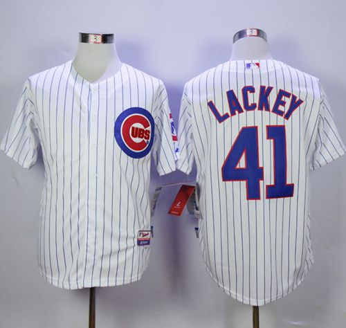 Cubs #41 John Lackey White Cool Base Stitched MLB Jersey