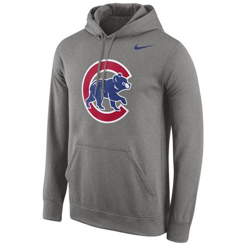 Chicago Cubs  Logo Performance Pullover Gray MLB Hoodie